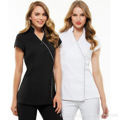 Newest 100% cotton Ladies Zen Crossover Tunic uniform